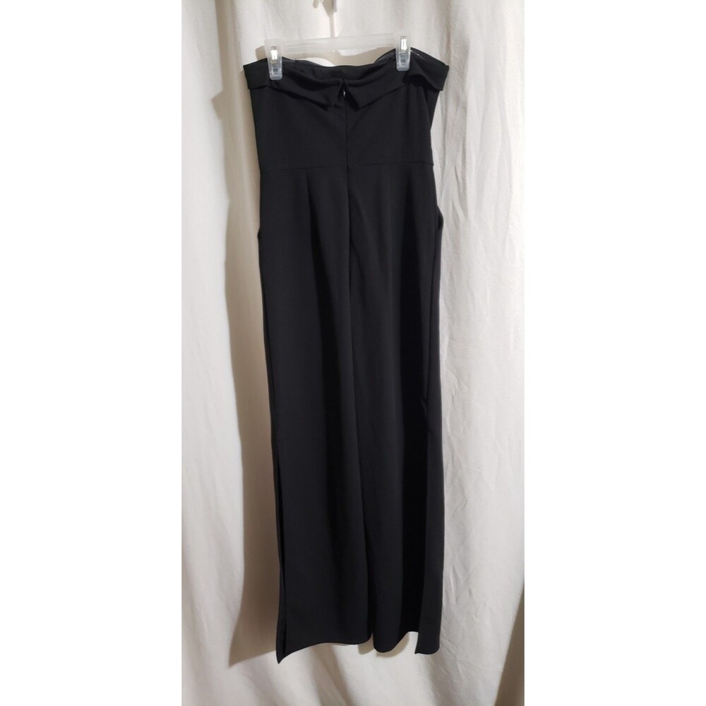 ZESICA Women's Small Black Strapless High Waist Wide Leg Jumpsuit - Picture 7 of 8